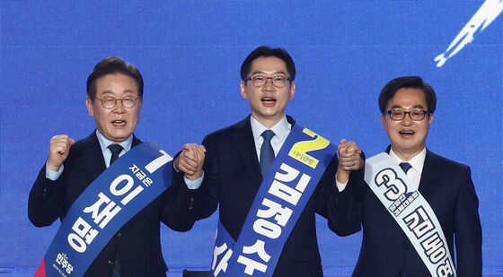 충청권 합동연설회 나선 이재명·김경수·김동연