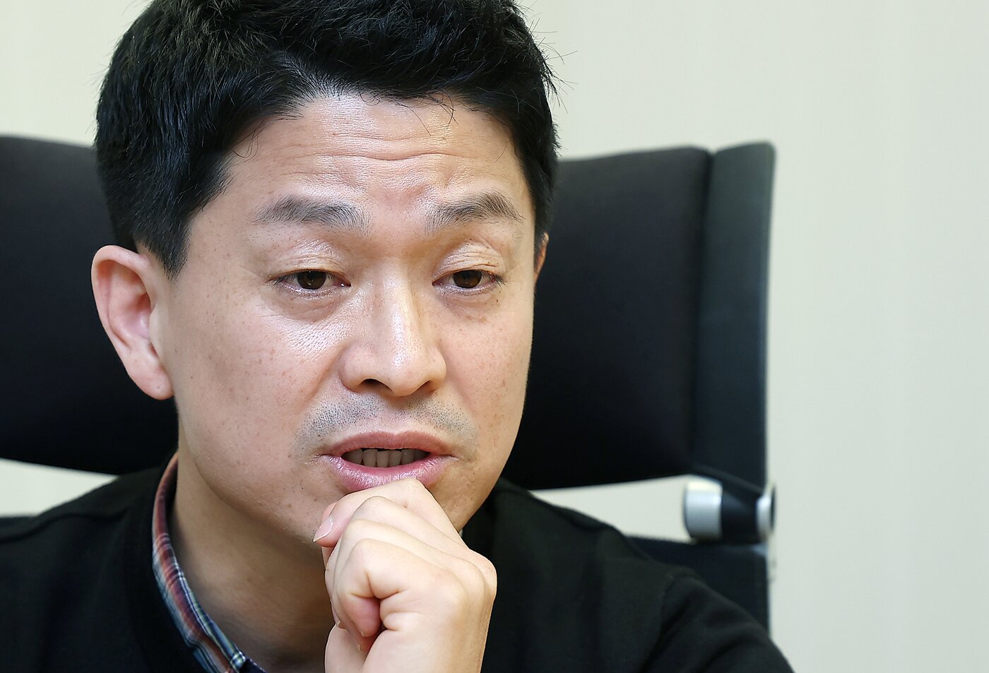 본문 이미지 - 김형호 동국대 교수가 24일 서울 종로구 뉴스1 사옥에서 대선 기획 &#39;3040, 차기 정부에 바란다&#39; 인터뷰를 하고 있다. 2025.4.24/뉴스1 ⓒ News1 김진환 기자