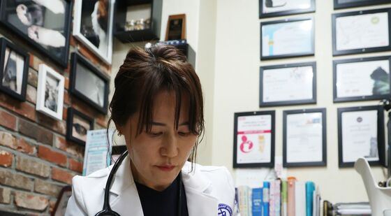 고양이 진료하는 장경미 세계로동물병원 원장