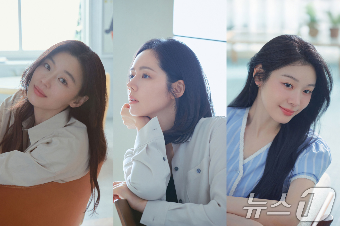 (서울=뉴스1) 신웅수 기자 = 삼성전자가 27일부터 삼성전자 에어컨∙세탁기∙냉장고의 대표 광고모델이었던 전지현(왼쪽부터)·한가인·김연아와 함께 새로운 AI 가전 광고 'AI 가전 …