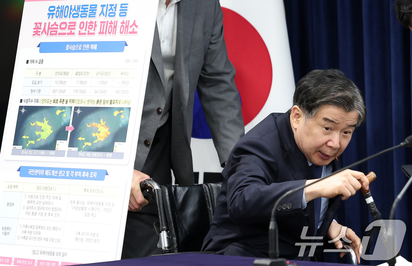 (서울=뉴스1) 김성진 기자 = 유철환 국민권익위원장이 28일 서울 종로구 정부서울청사에서 권익위원회 주요 제도 개선 결과를 발표하기 위해 입장하고 있다.국민권익위원회는 이날 브리 …