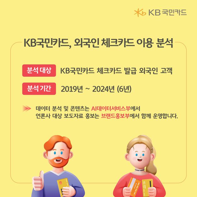 외국인 체크카드 발급 5년새 46% 증가…사용액도 75% '껑충'