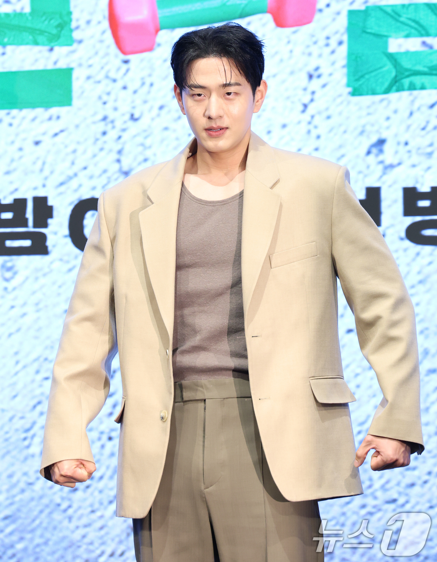 (서울=뉴스1) 권현진 기자 = 배우 이승우가 29일 오후 서울 구로구 신도림 디큐브시티 더 세인트에서 열린 KBS 2TV 새 수목드라마 '24시 헬스클럽' 제작발표회에 참석해 포 …