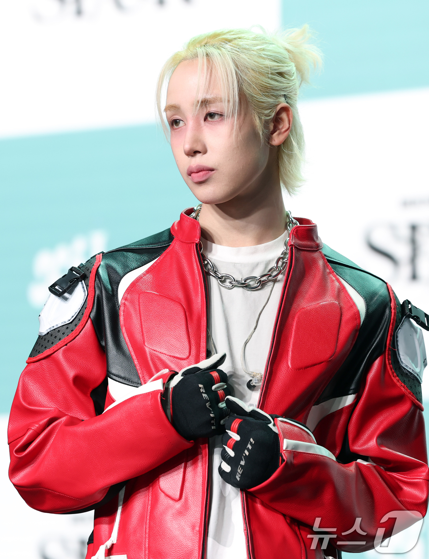 (서울=뉴스1) 권현진 기자 = 그룹 싸이커스(xikers)의 헌터가 3일 서울 강남구 일지아트홀에서 가진 다섯 번째 미니 앨범 '하우스 오브 트리키 : 스퍼(HOUSE OF TR …