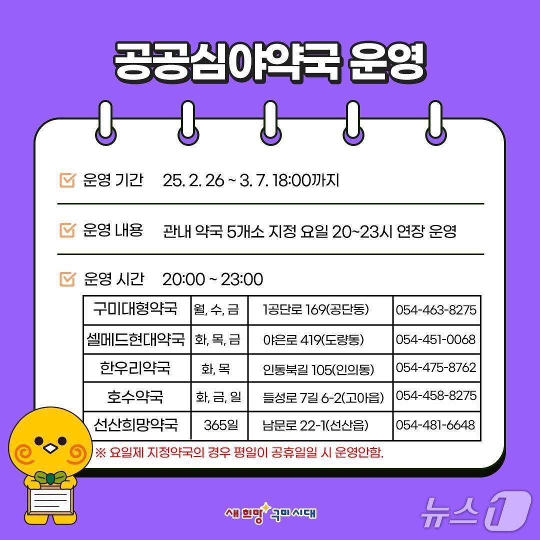 본문 이미지 - 구미시 공공심야 약국/뉴스1