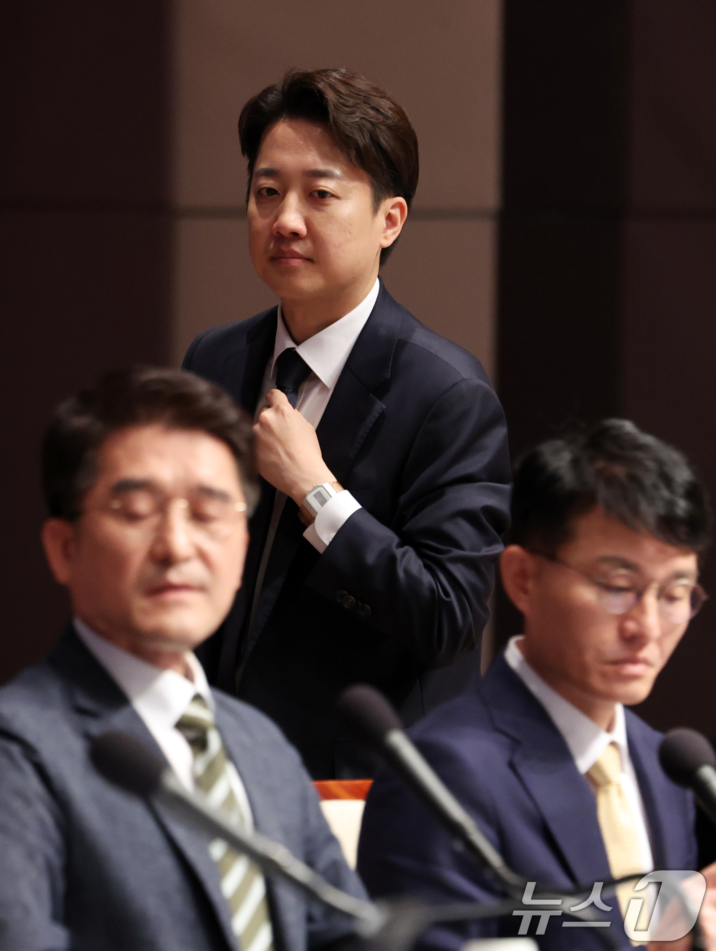 (서울=뉴스1) 김명섭 기자 = 이준석 개혁신당 대통령 후보가 30일 서울 중구 프레스센터에서 열린 관훈토론회에 참석하고 있다. 2025.4.30/뉴스1