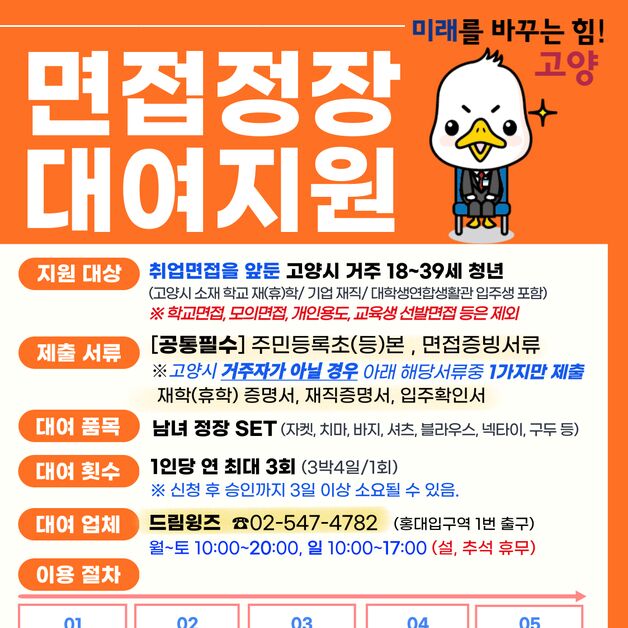 고양시 청년층 취업 지원 '면접정장 대여' 다음 달부터 시작