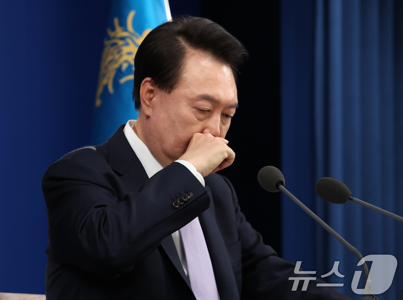 (서울=뉴스1) 송원영 기자 = 윤석열 대통령이 4일 헌법재판소가 대통령 탄핵을 인용하면서 파면됐다.사진은 윤석열 대통령의 지난 24년 11월 7일 대국민담화 및 기자회견 모습. …