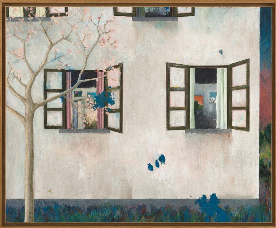 본문 이미지 - Harold Ancart Good Night, 2024, Oil stick and pencil on canvas, in artist’s frame 48 1/2 x 59 x 2 inches (123.2 x 149.9 x 5.1cm) ⓒ Harold Ancart / Photo: JSP Art Photography, Courtesy the artist and Gagosian (가고시안 제공)