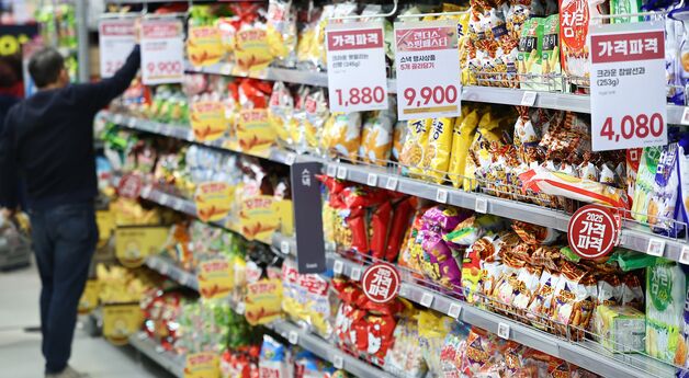 먹거리 물가 고공행진…오징어채 47%·초콜릿 21%·자장면 5%↑
