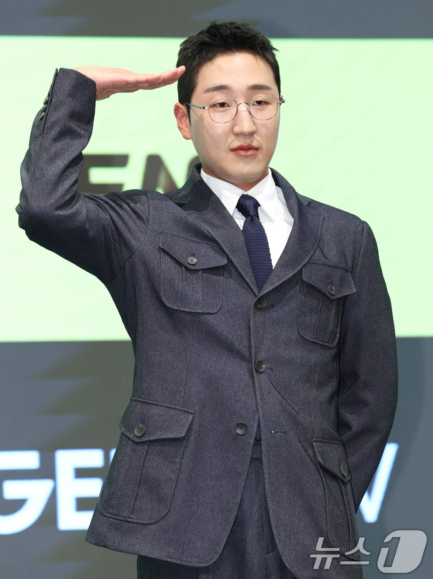 (서울=뉴스1) 권현진 기자 = 배우 김현규가 7일 서울 신도림동 디큐브시티 더 세인트에서 진행된 지니TV 오리지널 '신병3' 제작발표회에 참석해 포즈를 취하고 있다.'신병3'는 …