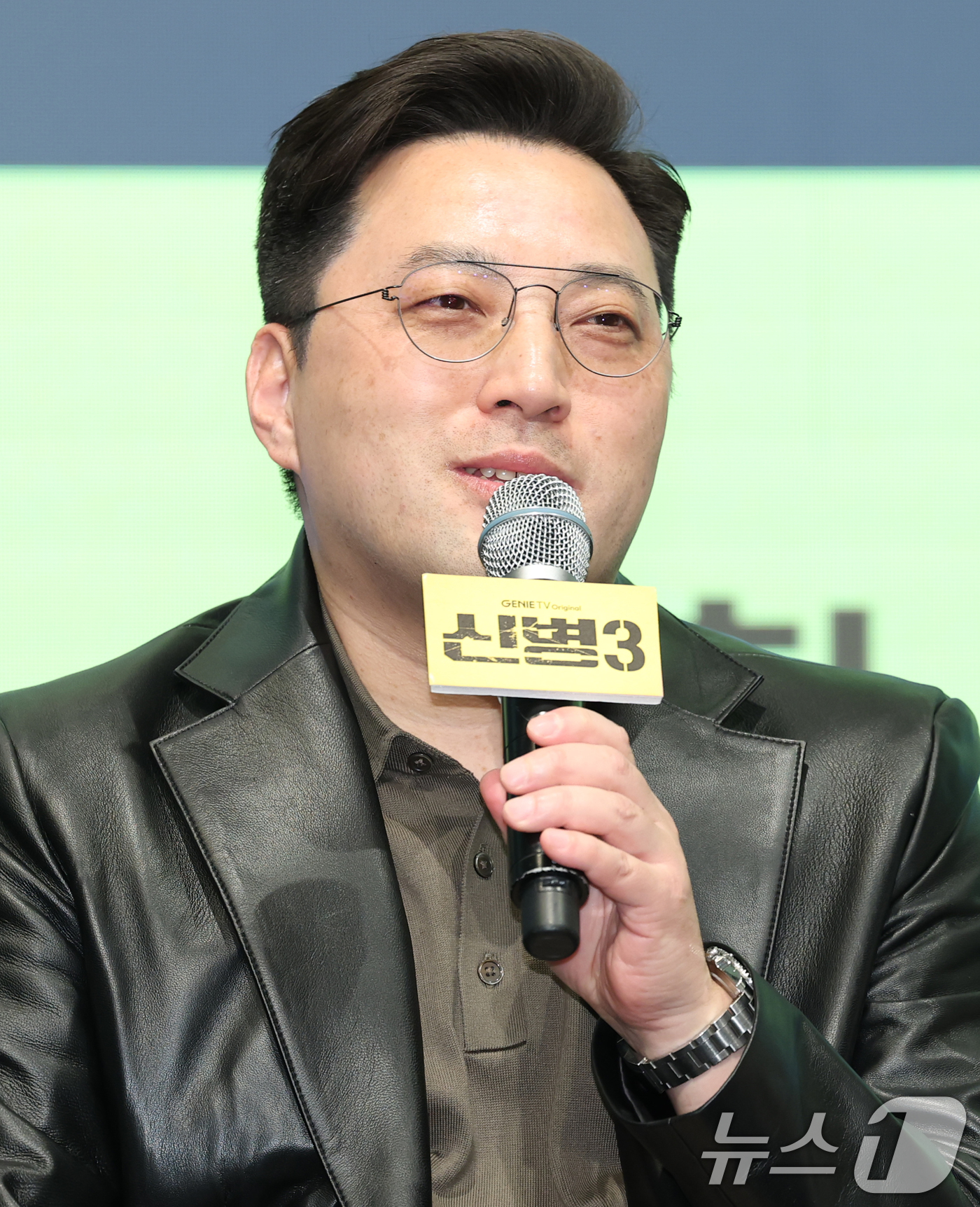 (서울=뉴스1) 권현진 기자 = 민진기 감독이 7일 서울 신도림동 디큐브시티 더 세인트에서 진행된 지니TV 오리지널 '신병3' 제작발표회에 참석해 인사말을 하고 있다.'신병3'는 …