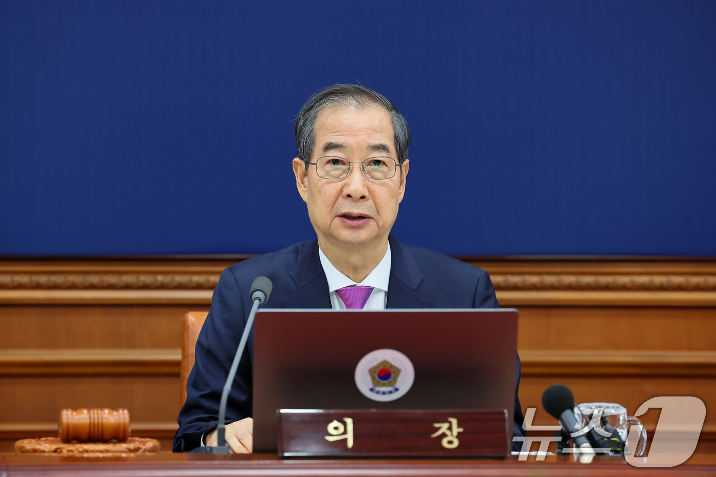 (서울=뉴스1) 임세영 기자 = 한덕수 대통령 권한대행 국무총리가 8일 서울 종로구 정부서울청사에서 열린 국무회의에서 발언을 하고 있다. (총리실 제공, 재판매 및 DB 금지) 2 …