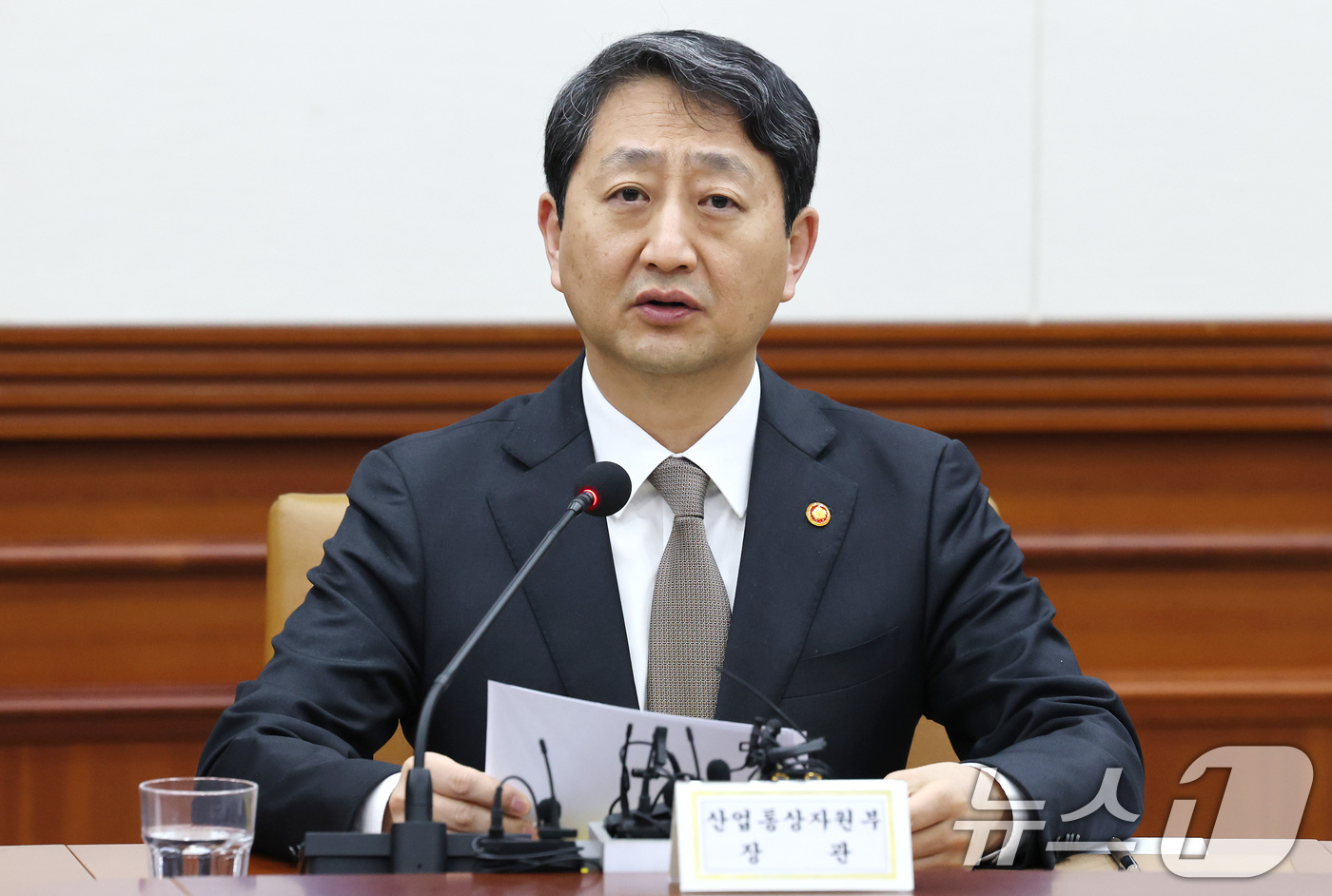 (서울=뉴스1) 임세영 기자 = 안덕근 산업통상자원부 장관이 9일 서울 종로구 정부서울청사에서 열린 경제관계장관회의 겸 산업경쟁력강화 관계장관회의에서 발언을 하고 있다. 2025. …