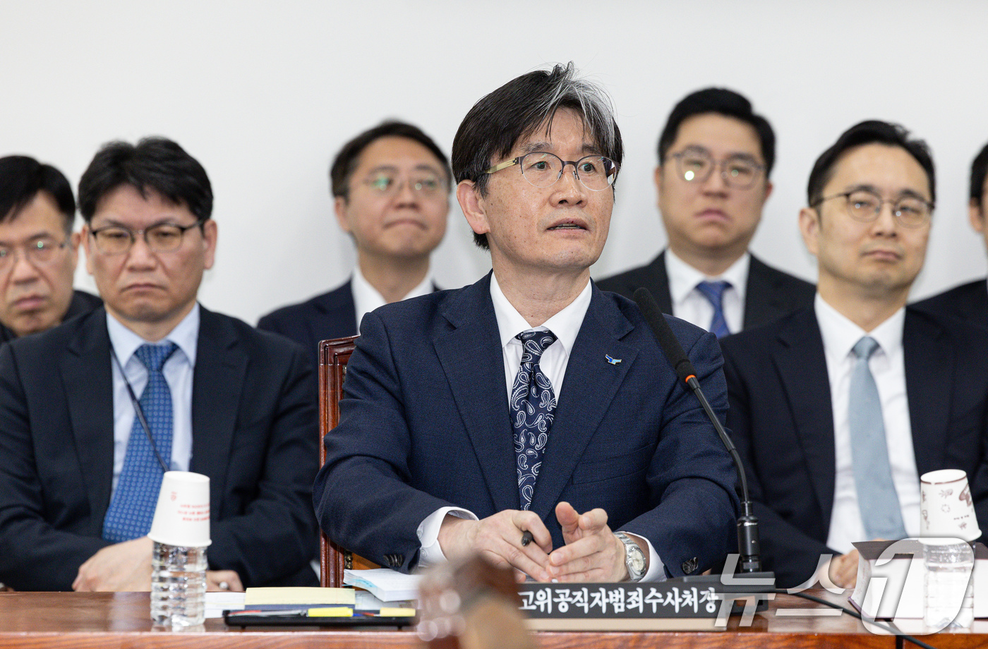 (서울=뉴스1) 이재명 기자 = 오동운 고위공직자범죄수사처(공직자) 처장이 9일 오전 서울 여의도 국회에서 열린 제424회 국회(임시회) 법제사법위원회 제1차 전체회의에서 의원 질 …