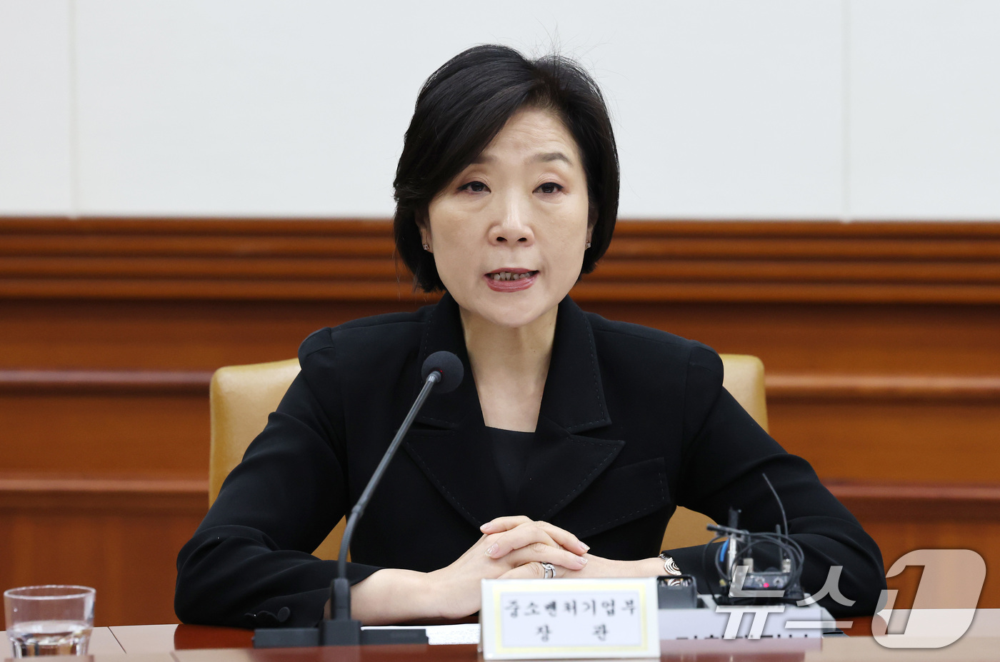 (서울=뉴스1) 임세영 기자 = 오영주 중소벤처기업부 장관이 1일 오전 서울 종로구 정부서울청사에서 열린 경제관계장관회의 겸 산업경쟁력강화 관계장관회의에서 발언을 하고 있다. 20 …