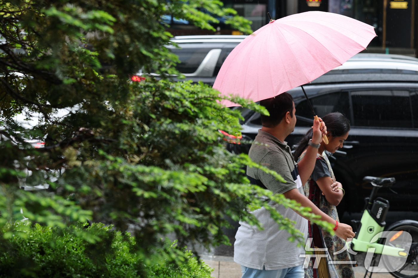 (서울=뉴스1) 신웅수 기자 = 서울을 비롯한 수도권 일대에 비가 내린 1일 서울 강남구 코엑스 일대에서 우산을 쓴 시민들이 걸음을 옮기고 있다. 2025.5.1/뉴스1