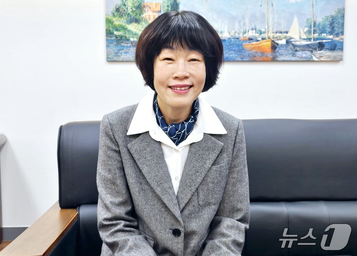 본문 이미지 - 최연숙 더불어민주당 대구시당 대통령 선거 총괄선대위원장이 뉴스1과 인터뷰하며 웃음을 보이고 있다. 2025.5.11/뉴스1 남승렬 기자