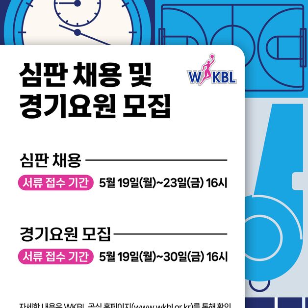 여자농구연맹, 심판과 경기 요원 모집…19일부터 접수