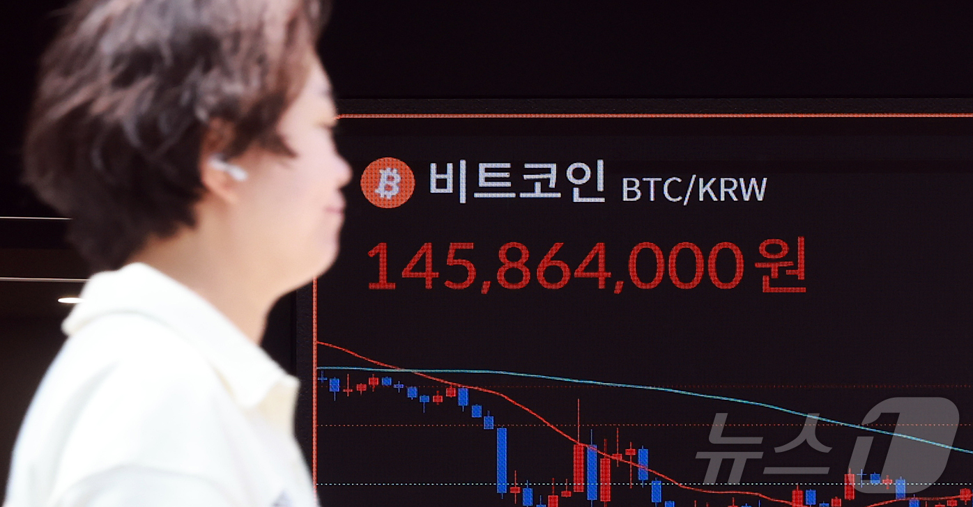 (서울=뉴스1) 김진환 기자 = 12일 서울 서초구 빗썸라운지 강남점 전광판에 비트코인 등 가상자산 시세가 표시되고 있다. 비트코인이 10만 달러를 다시 돌파한 이후 10만 500 …