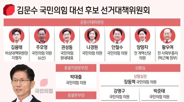 [그래픽] 김문수 국민의힘 대선 후보 선거대책위원회