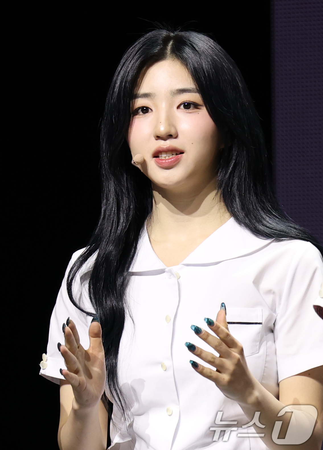 (서울=뉴스1) 권현진 기자 = 그룹 트리플에스(tripleS) 박소현이 12일 서울 용산구의 블루스퀘어에서 가진 새 앨범 'ASSEMBLE 25(어셈블25)' 쇼케이스에서 곡 소 …