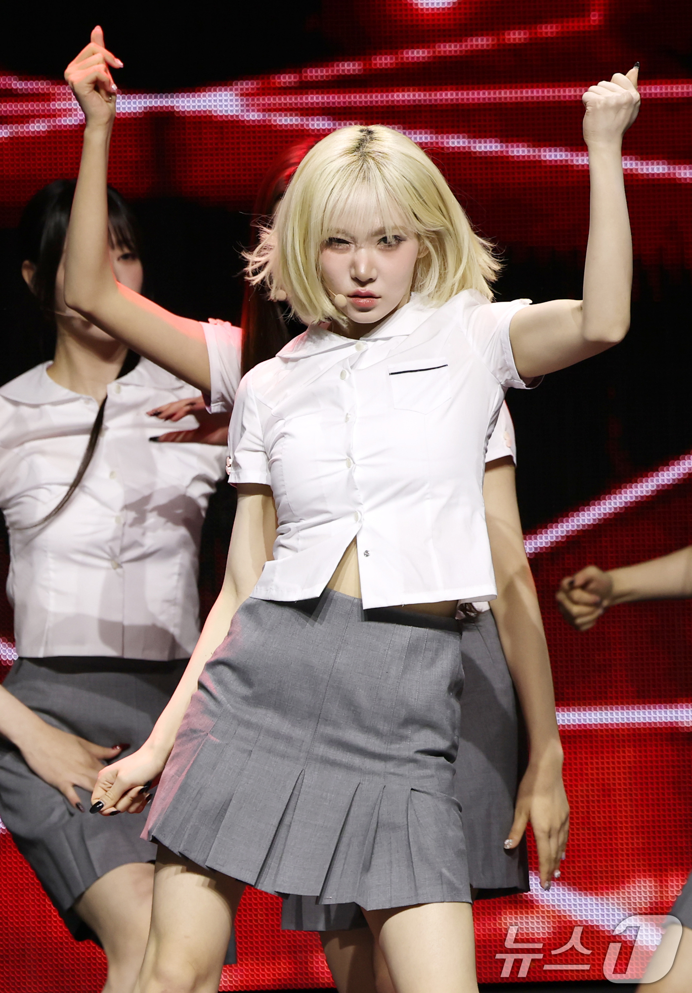 (서울=뉴스1) 권현진 기자 = 그룹 트리플에스(tripleS) 나경이 12일 서울 용산구의 블루스퀘어에서 가진 새 앨범 'ASSEMBLE 25(어셈블25)' 쇼케이스에서 타이틀 …