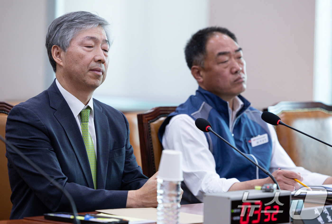(서울=뉴스1) 이재명 기자 = 서석호 변호사가 14일 오전 서울 여의도 국회 법제사법위원회에서 열린 조희대 대법원장 등 사법부의 대선개입 의혹 진상규명 청문회에 증인으로 출석해 …