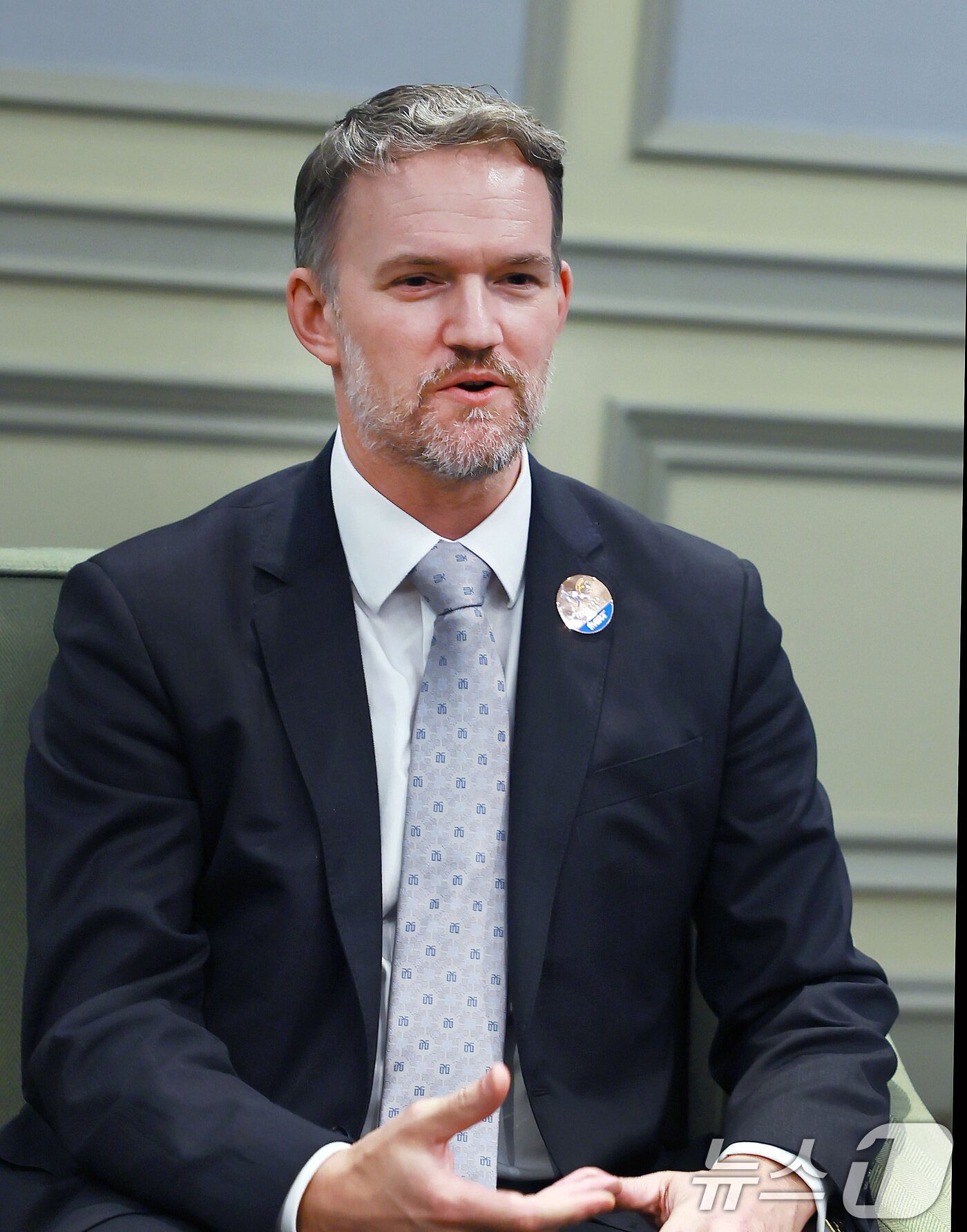 본문 이미지 - 제이미슨 그리어 미국무역대표부(USTR) 대표가 지난해 5월  제주 서귀포시 제주국제컨벤션센터에서 열린 '2025 APEC 통상장관회의'에 참석한 모습이다. (산업통상자원부 제공. 재판매 및 DB 금지) 2025.5.15 ⓒ 뉴스1