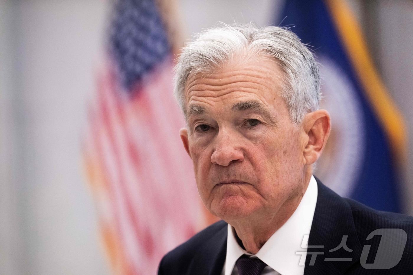 (워싱턴 AFP=뉴스1) 우동명 기자 = 제롬 파월 연방준비제도(Fed·연준) 의장이 15일(현지시간) 워싱턴에서 열린 토마스 라우바흐 연구 컨퍼런스서 “팬데믹 이후 인플레이션에 …