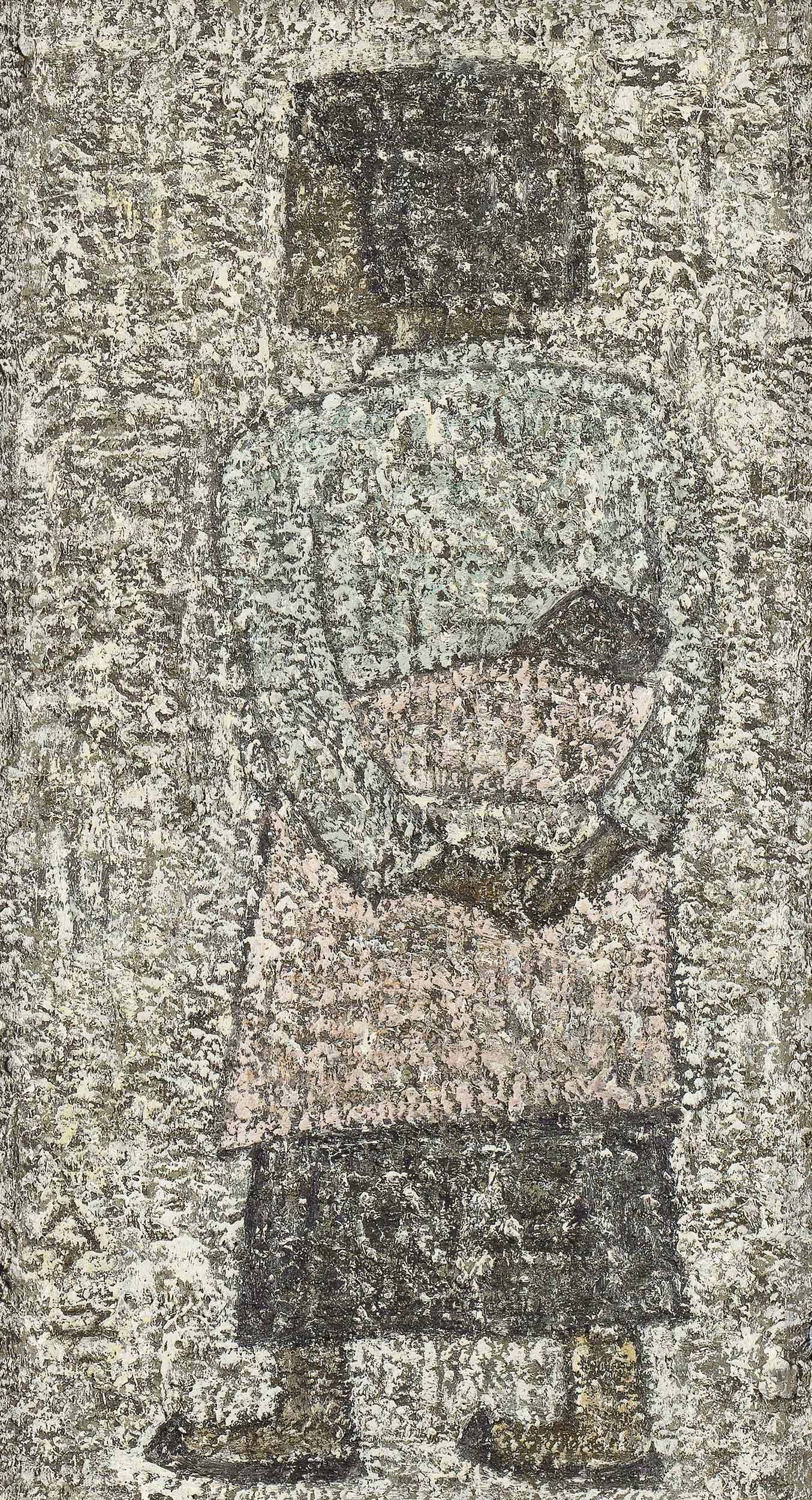 본문 이미지 - 박수근, Park SooKeun, 1914 - 1965, 아기 업은 소녀, oil on Masonite, 29.3&times;16.1cm | 1964, 가격 별도문의 &#40;케이옥션 제공&#41;