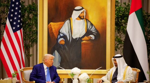 [포토] UAE 대통령과 회담하는 트럼프 미국 대통령