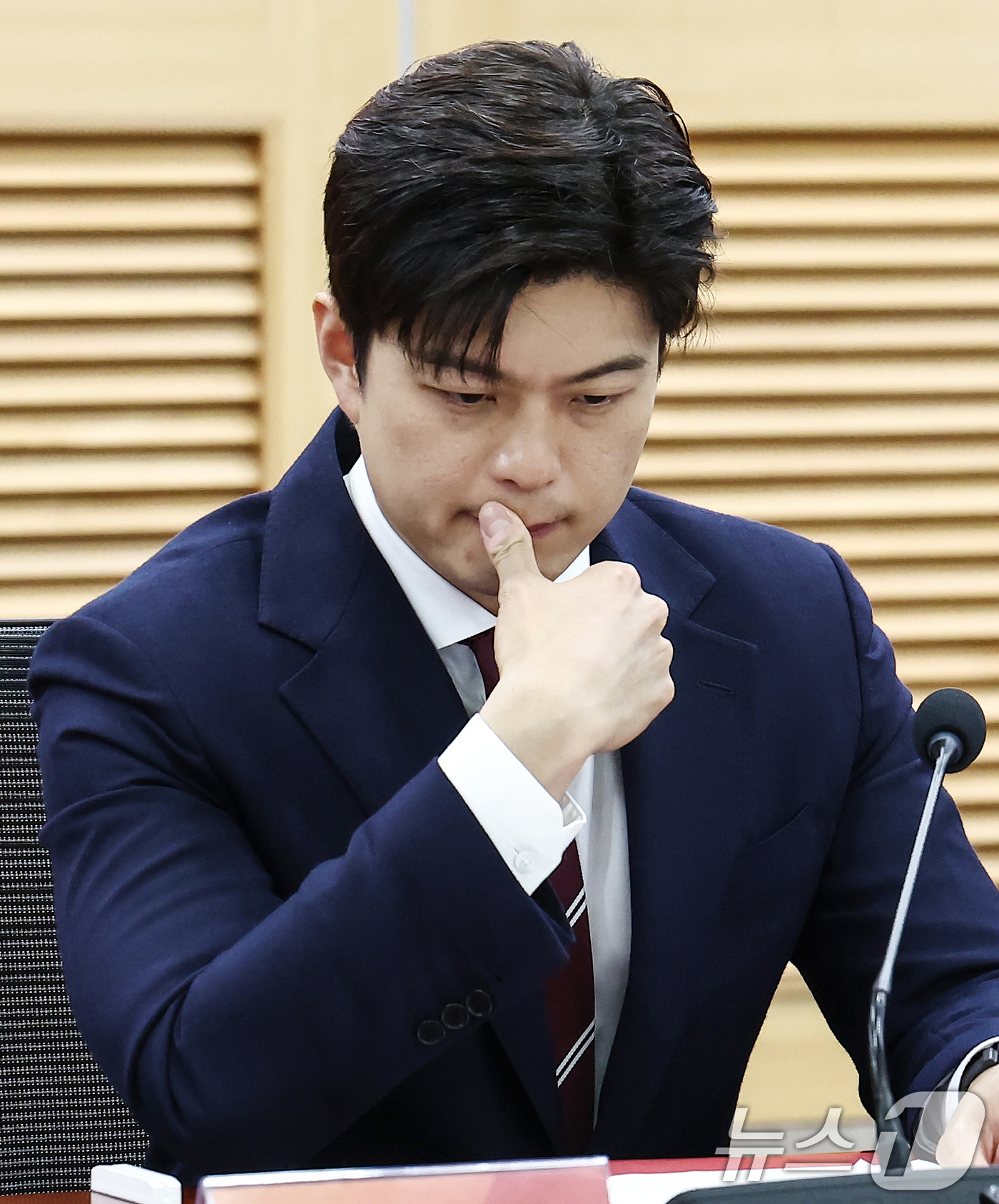 (서울=뉴스1) 김민지 기자 = 김용태 국민의힘 비상대책위원장이 16일 서울 여의도 국회 의원회관에서 열린 'e스포츠 지역리그의 성공적 정착 및 발전을 위한 토론회'에 참석해 생각 …