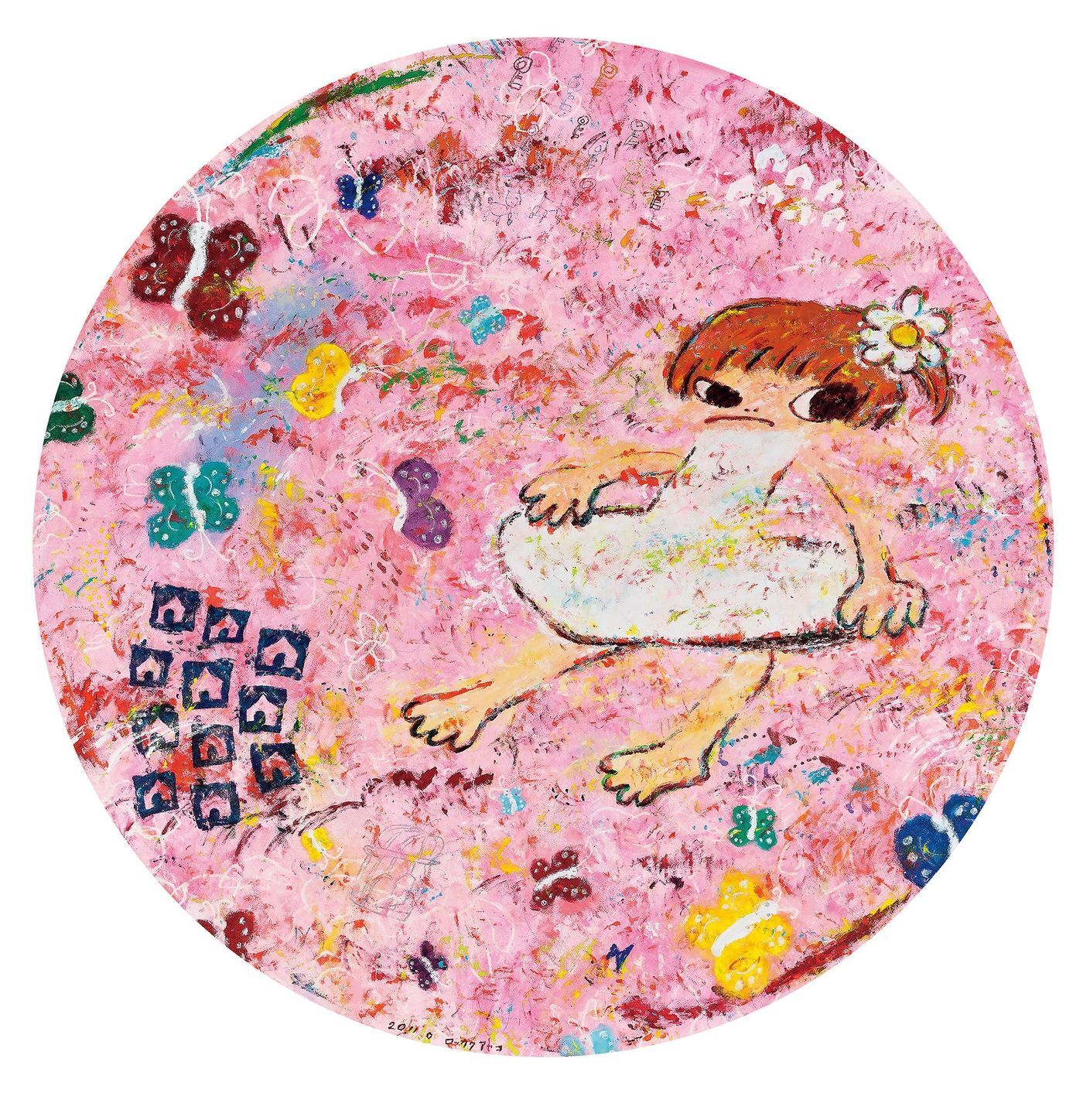 본문 이미지 - Lot. 39, 아야코 록카쿠, 1982 - , Japanese, Untitled, acrylic on canvas, diam 201cm, 2011, 3억-5억 원 &#40;서울옥션 제공&#41;