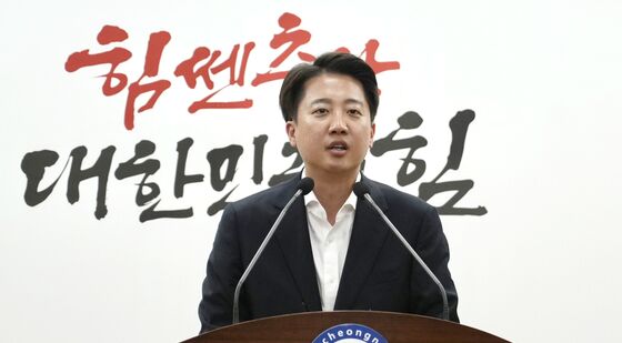 충남도청 언론 간담회 하는 이준석 후보