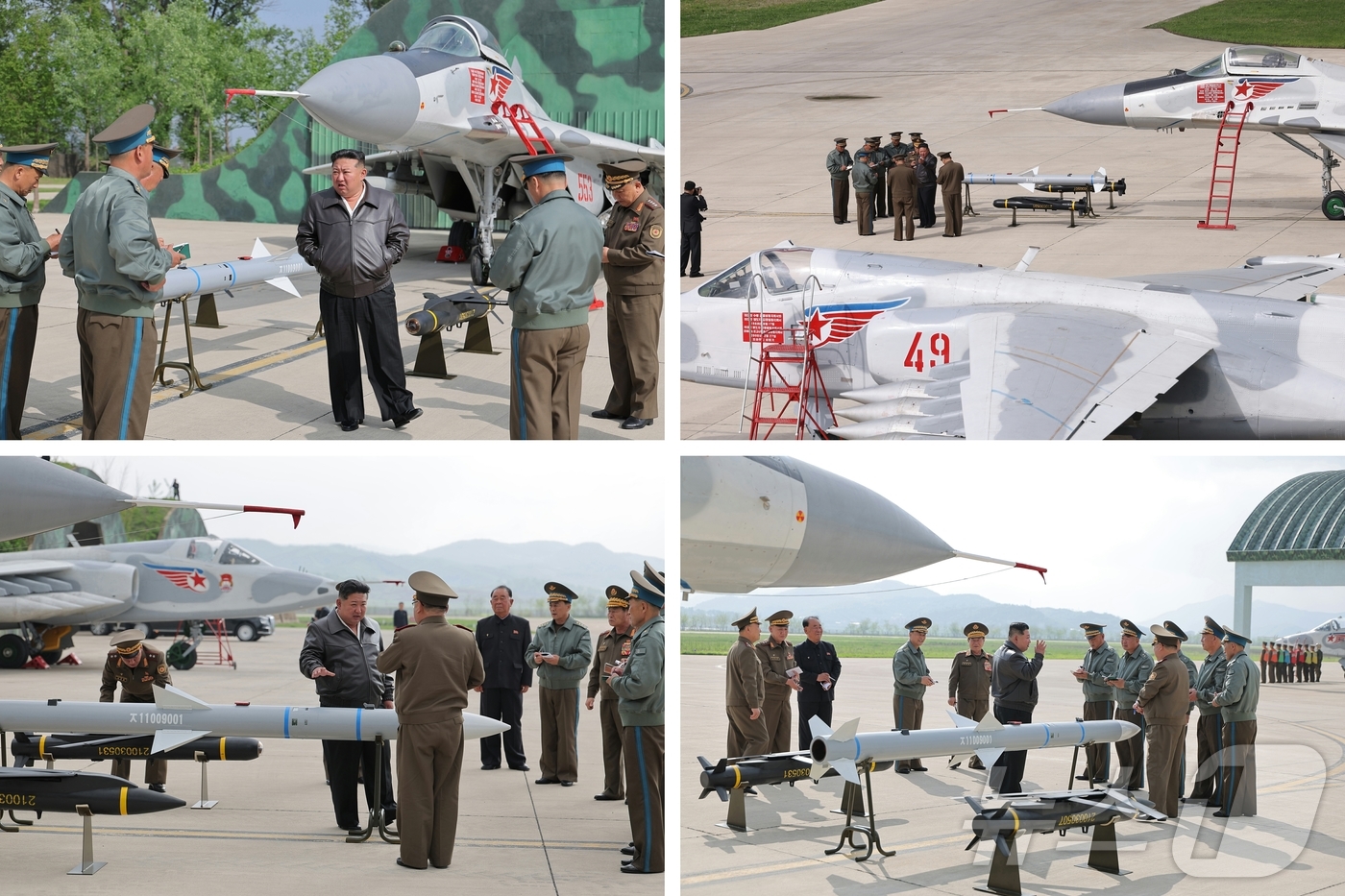 (평양 노동신문=뉴스1) = 북한 노동당 기관지 노동신문은 17일 "경애하는 김정은동지께서 5월 15일 조선인민군 근위 제1공군사단 관하 비행연대를 방문하시고 공군비행대들의 반항공 …