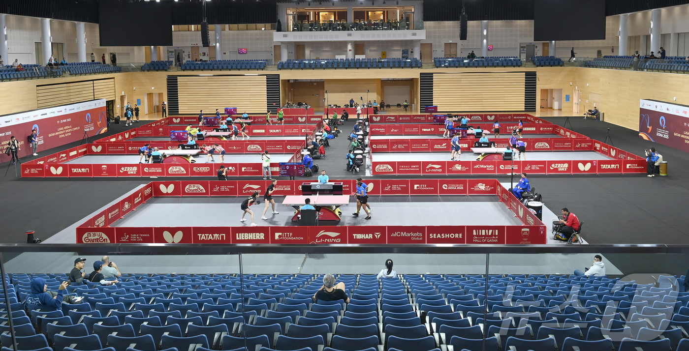 (서울=뉴스1)  사진공동취재단 = 17일 카타르 도하 카타르대학교 스포츠 콤플렉스에서 2025 세계탁구선수권대회가 펼쳐지고 있다.  2025.5.18/뉴스1