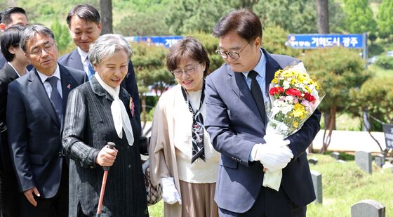 민족민주열사묘역 둘러보는 우원식