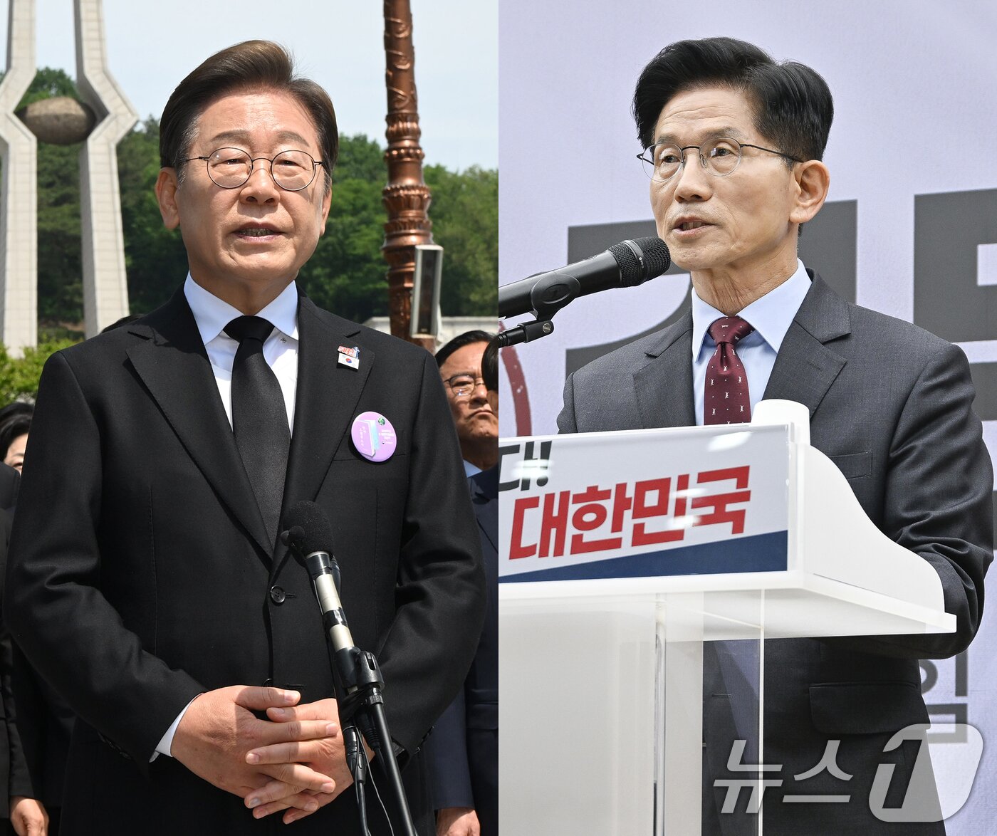 본문 이미지 - 이재명 더불어민주당 대통령 후보&#40;왼쪽&#41;와 김문수 국민의힘 후보. ⓒ News1 안은나 기자,이재명 기자