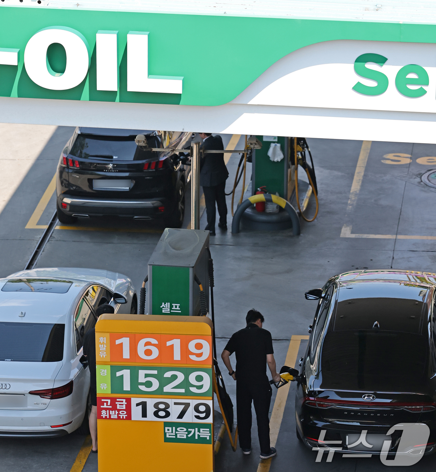 (서울=뉴스1) 오대일 기자 = 주유소 기름값이 다시 하락세로 돌아선 가운데 18일 서울의 한 주유소 휘발윳값이 1,619원을 나타내고 있다. 한국석유공사 유가정보시스템 오피넷에 …