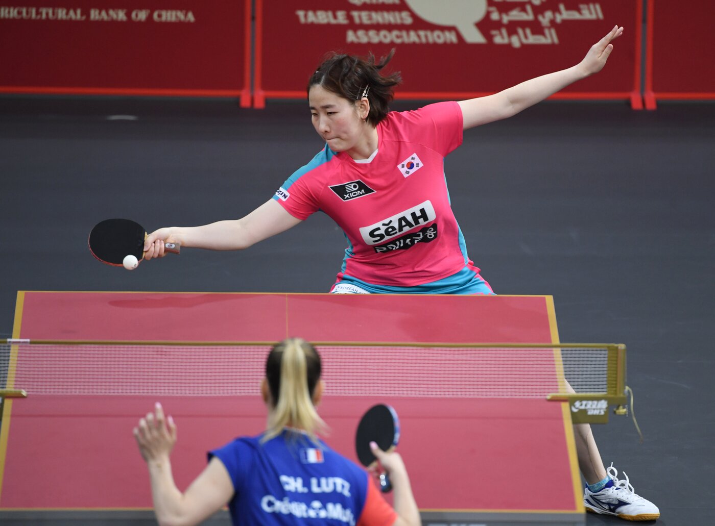 본문 이미지 - 여자 단식 첫 경기에서 패한 이은혜(대한탁구협회 제공) 