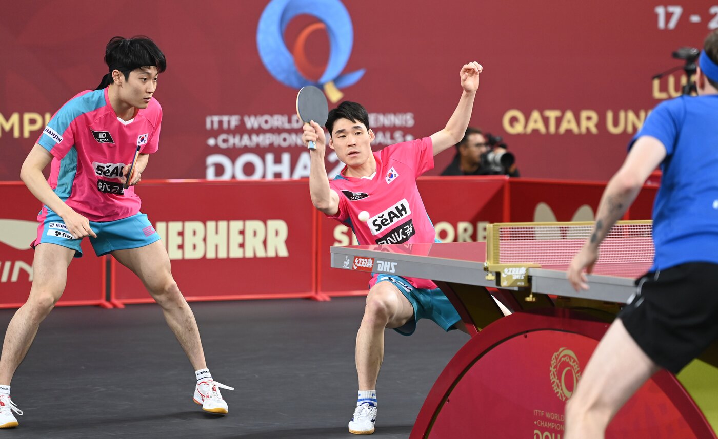 본문 이미지 -  남자 복식 장우진-조대성 조&#40;대한탁구협회 제공&#41; 