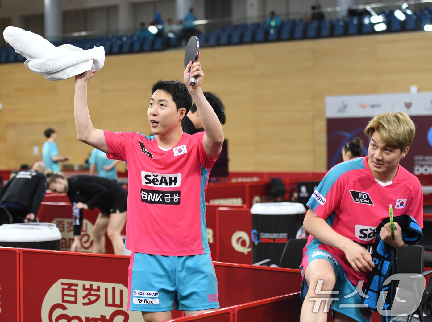 본문 이미지 - 임종훈(왼쪽)과 안재현(오른쪽). 2025.5.19/뉴스1 ⓒ News1 사진공동취재단