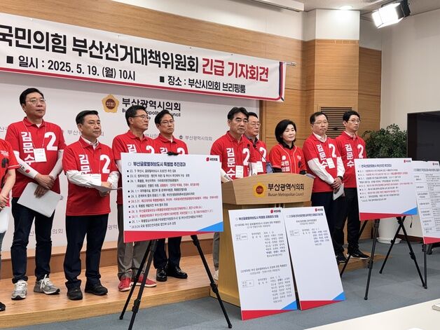 국힘 부산 선대위 "'산업은행 부산이전 불가' 이재명 규탄"