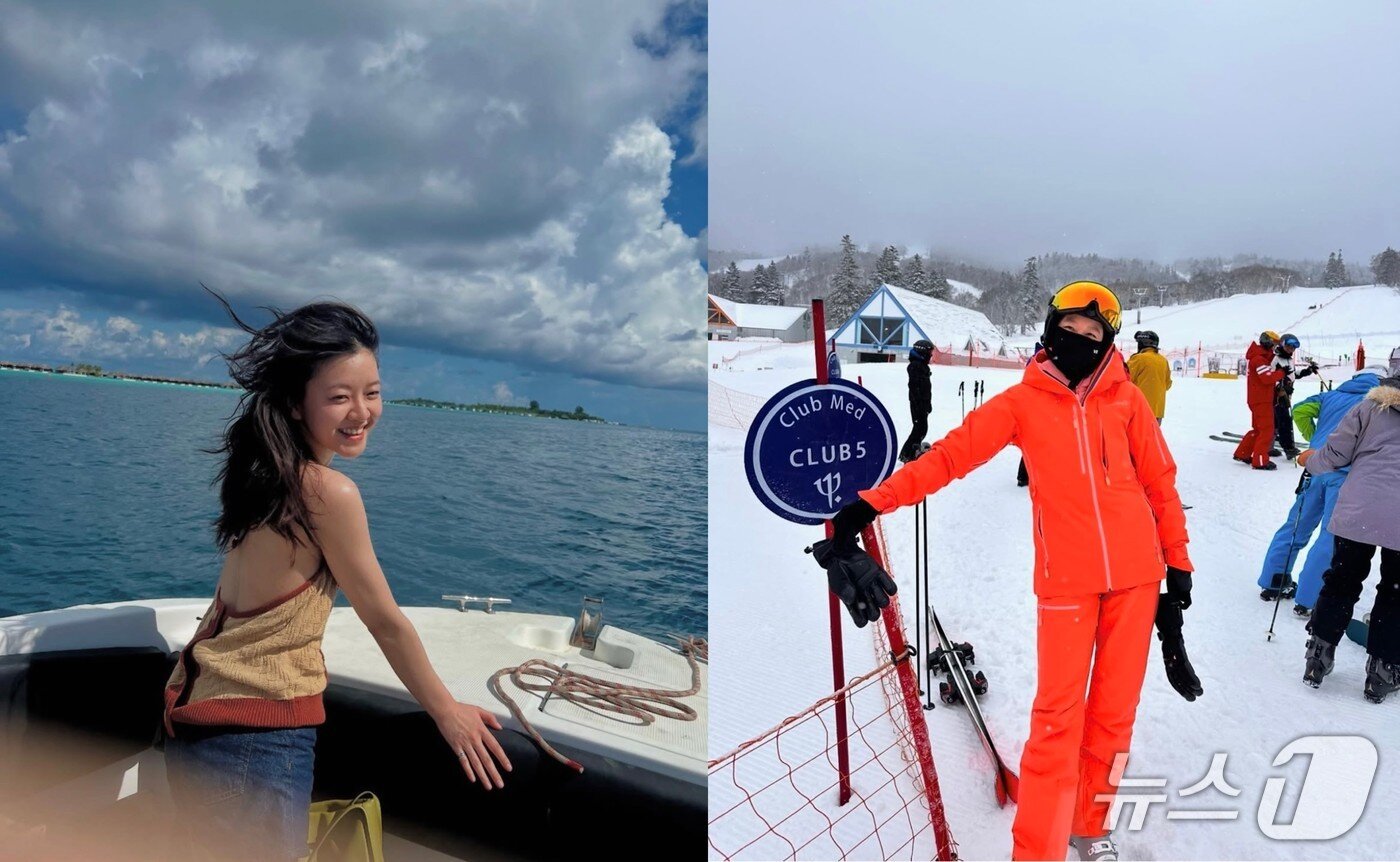본문 이미지 - 배우 고아성(왼쪽)과 공효진이 클럽메드를 찾은 모습.(고아성·공효진 SNS 캡처)