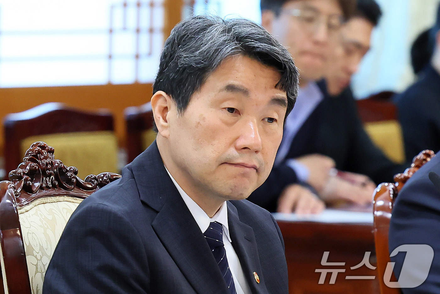 (서울=뉴스1) 임세영 기자 = 이주호 대통령 권한대행 부총리 겸 교육부 장관이 2일 서울 종로구 정부서울청사에서 열린 국무위원 간담회에서 참석하고 있다. (교육부 제공, 재판매 …