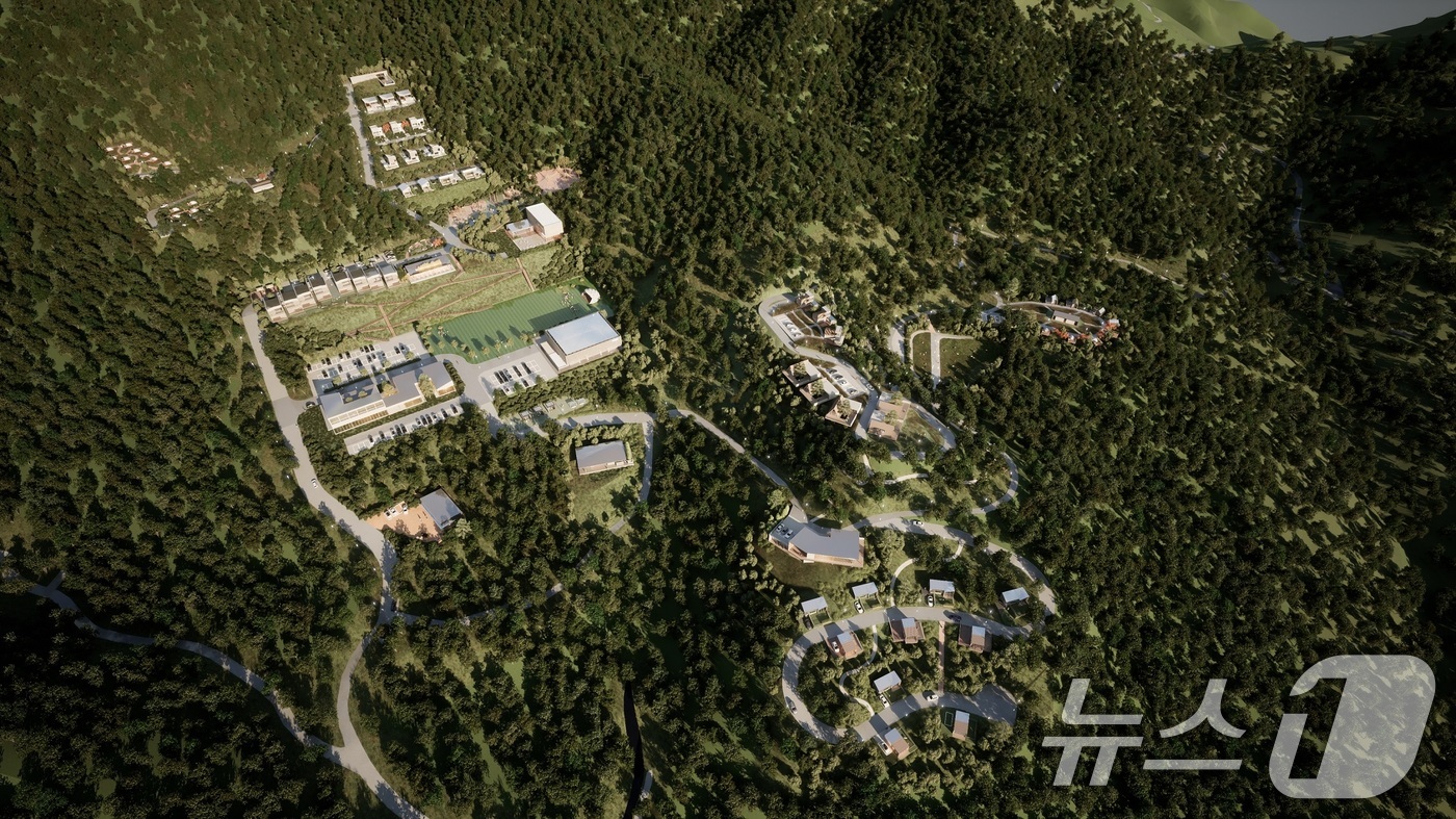 (서울=뉴스1) = 산림청 국립자연휴양림관리소는 22일 부산 사상구 국립백양산자연휴양림의 본격적인 조성을 시작하는 첫 삽을 떳다고 밝혔다.사진은 국립백양산자연휴양림 조감도. (국립 …