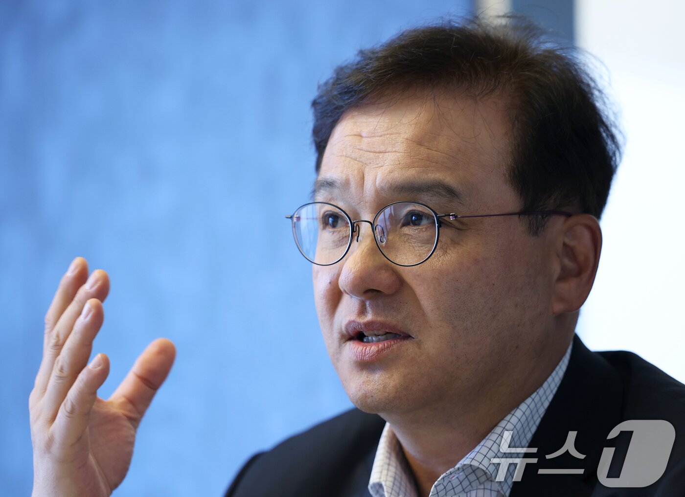 HLB Therapeutics CEO Ahn Ki-Hong is interviewed by News1 on May 23, 2025, at the Sofitel Ambassador Hotel in Songpa-gu, Seoul. ⓒ News1 / Photo by Oh Dae-il