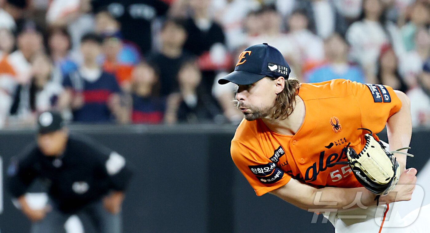 본문 이미지 - 한화 이글스 외국인 투수 라이언 와이스. 2025.5.23/뉴스1 ⓒ News1 김기남 기자