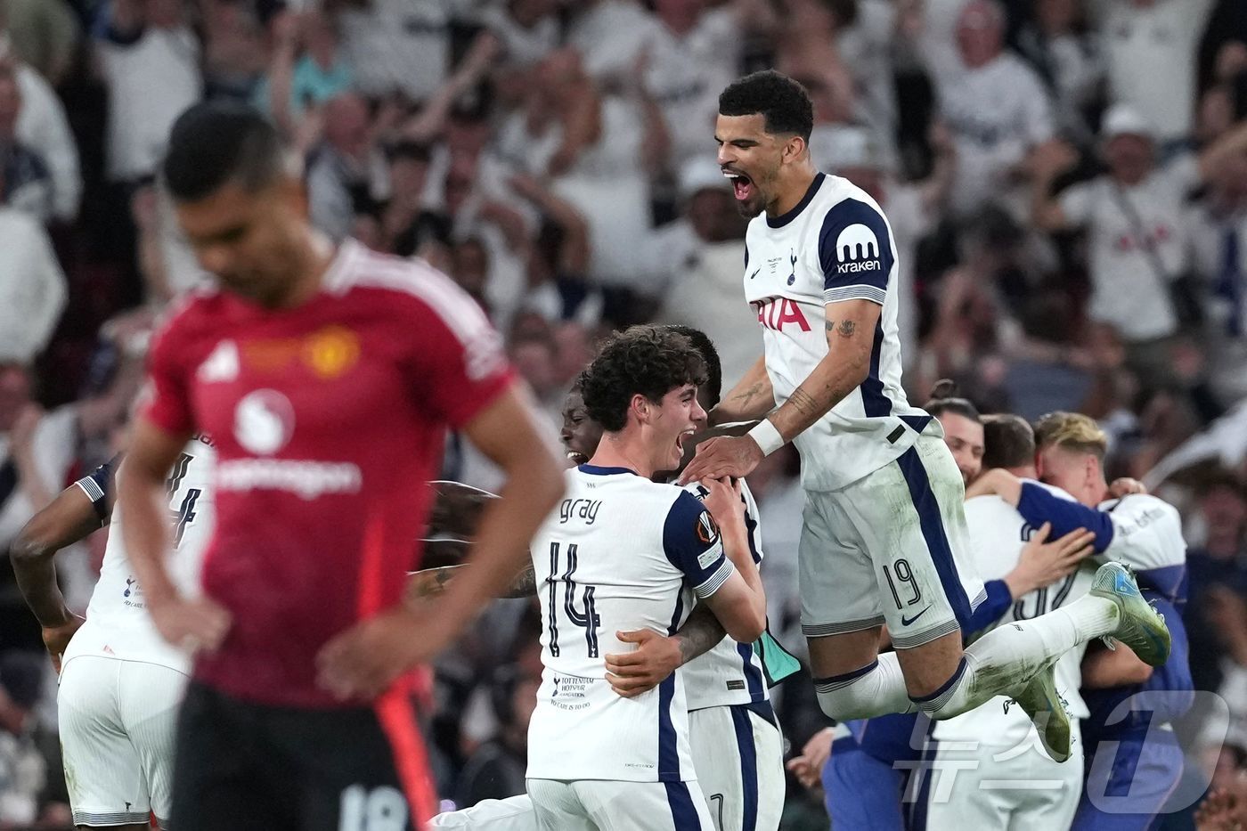 본문 이미지 - 맨체스터 유나이티드는 2024-25 UEFA 유로파리그 결승에서 토트넘 홋스퍼에 0-1로 졌다. ⓒ AFP=뉴스1